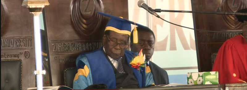 Robert Mugabe Sleeping at Graduation