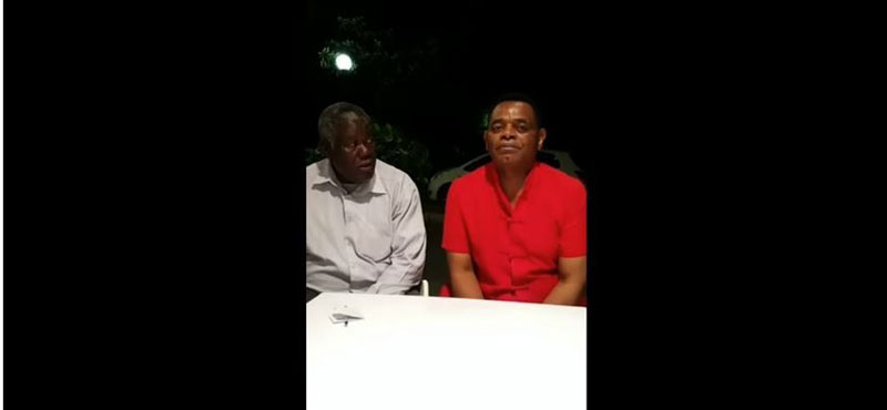 Morgan Tsvangirai's brother Collins with Mutumwa Mawere