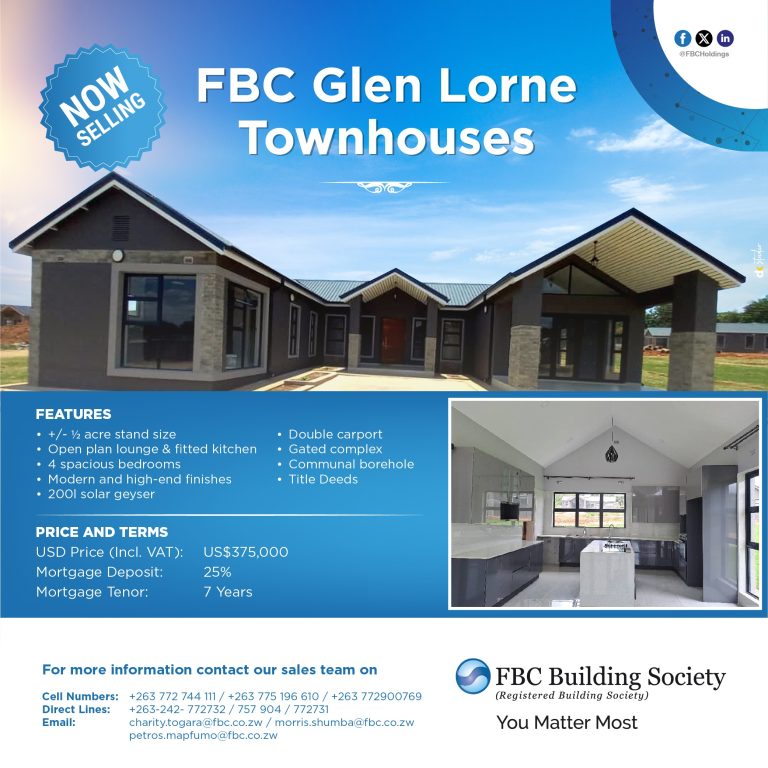 FBC Building Society Are Now Selling Townhouses In Glen Lorne, Harare