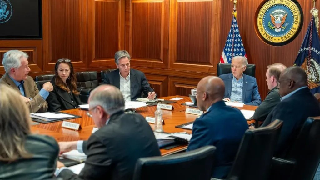 President Joe Biden war meeting